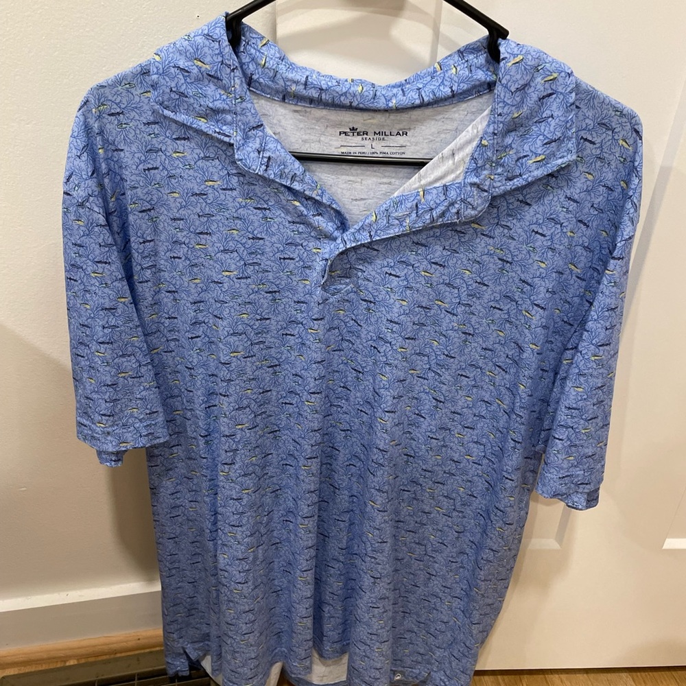 Large Peter millar shirt. In good condition. No stains or tears.